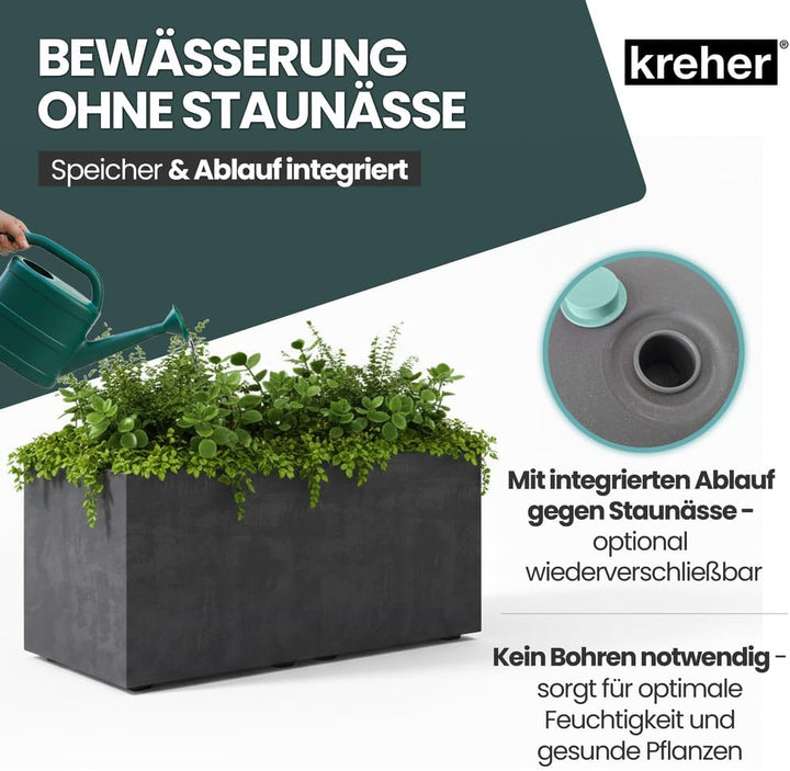 Kreher XL Pflanzkasten Millennium in verschiedenen Formaten und Farben. Tolle Naturstein Optik in Br