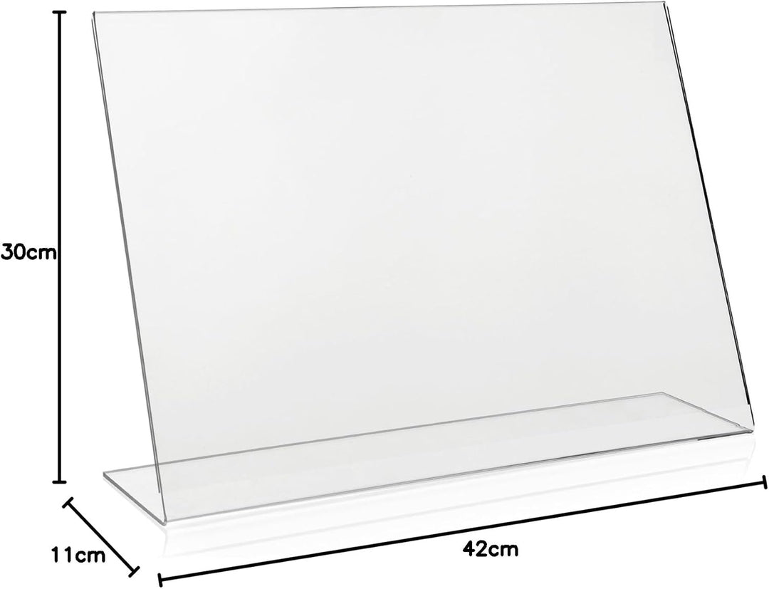 DIN A3 Werbeaufsteller/L-Ständer/L-Aufsteller im Querformat/Tischaufsteller aus original PLEXIGLAS®