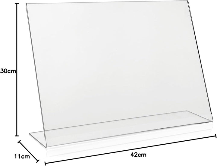 DIN A3 Werbeaufsteller/L-Ständer/L-Aufsteller im Querformat/Tischaufsteller aus original PLEXIGLAS®