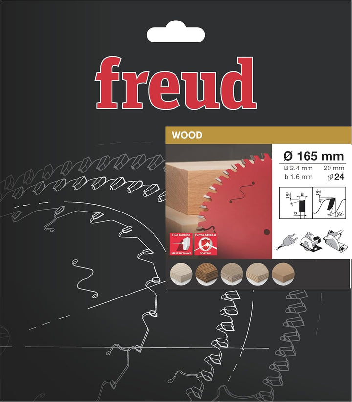 Freud AAA20200 Handkreissägeblatt Ø 165 2,4/1,6 AL20 Z24 BA 15° F03FS09688-FR07W003H