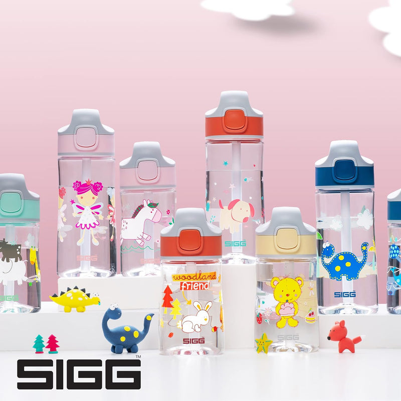 SIGG - Tritan Trinkflasche Kinder - Miracle - Mit Trinkhalm - Auslaufsicher - Federleicht - BPA-frei