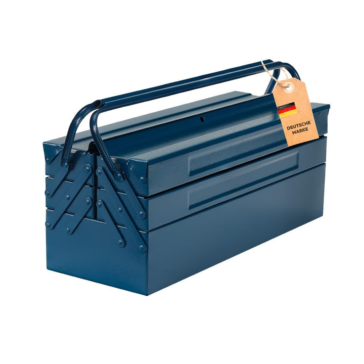 Dönges Metall Werkzeugkasten leer mit 5 Fächern | HxBxT 53 x 20 x 20cm, mit 21 L Volumen | Robust &