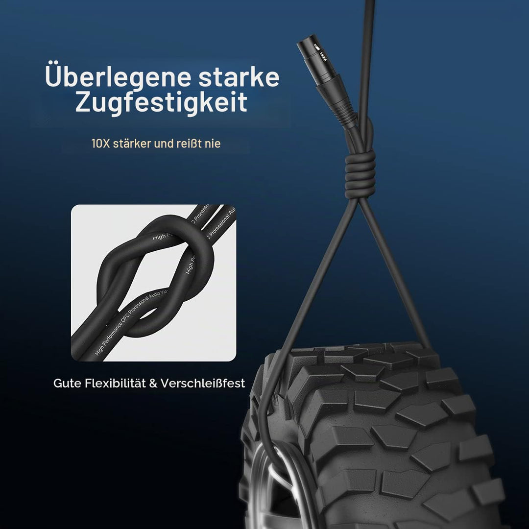 NUOSIYA XLR Kabel 6m 2Pack Symmetrisches Mikrofonkabel, XLR-Stecker auf Buchse, Verlängerungskabel f