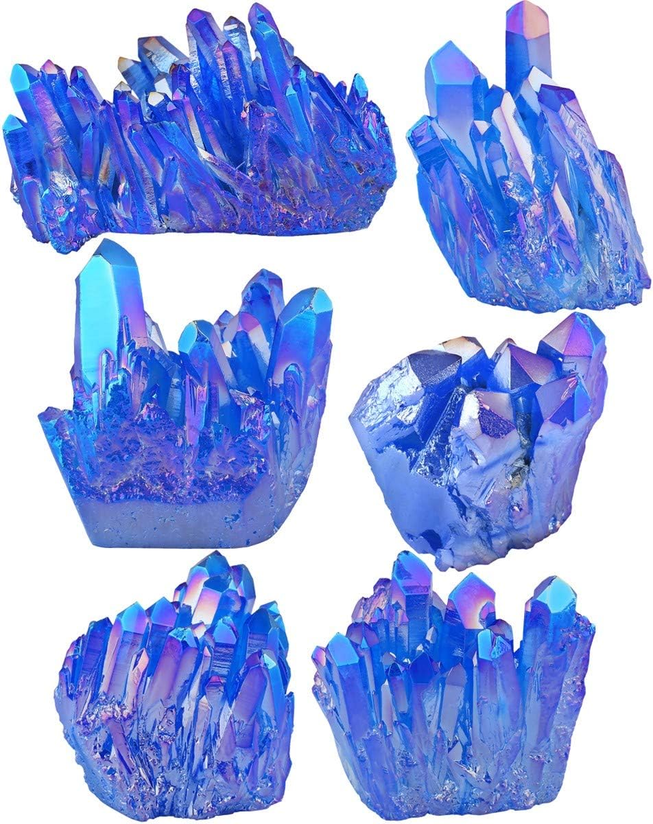 mookaitedecor Titanium Coated Natürlichen Bergkristall Rohstück Geode Dekorative Stein Naturstück Ed