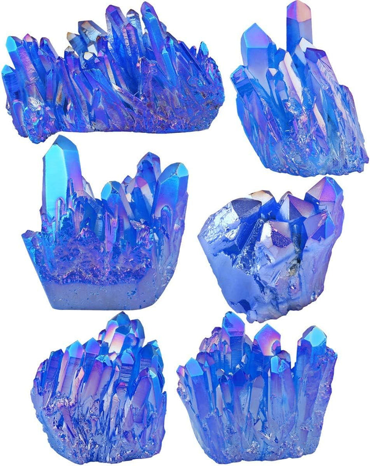 mookaitedecor Titanium Coated Natürlichen Bergkristall Rohstück Geode Dekorative Stein Naturstück Ed