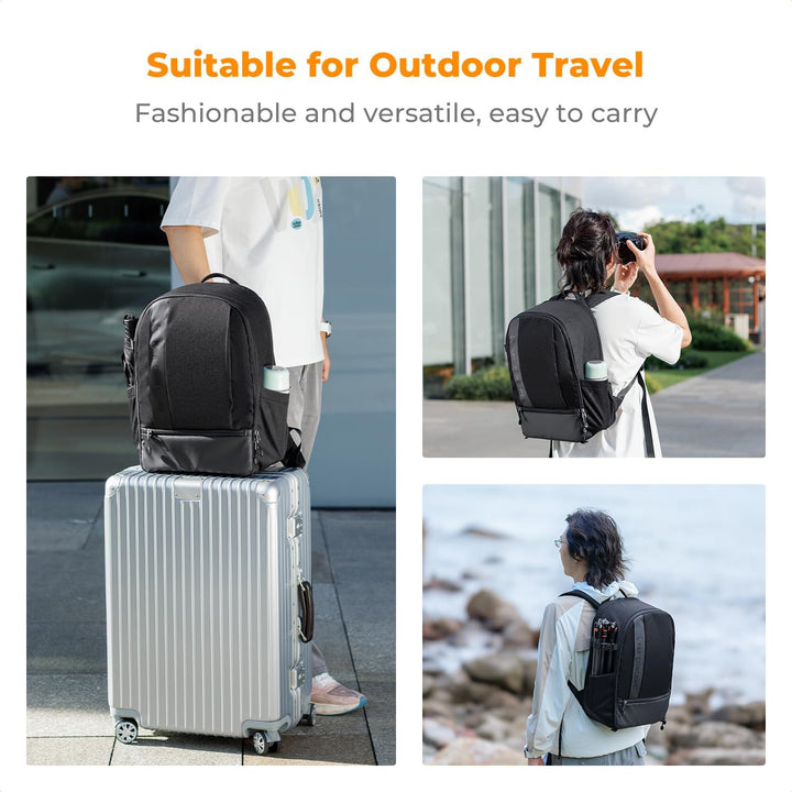 K&F CONCEPT 18L Kamerarucksack, Fotorucksack mit 15.6 Zoll Laptopfach, Grosse Kapazität Camera Backp