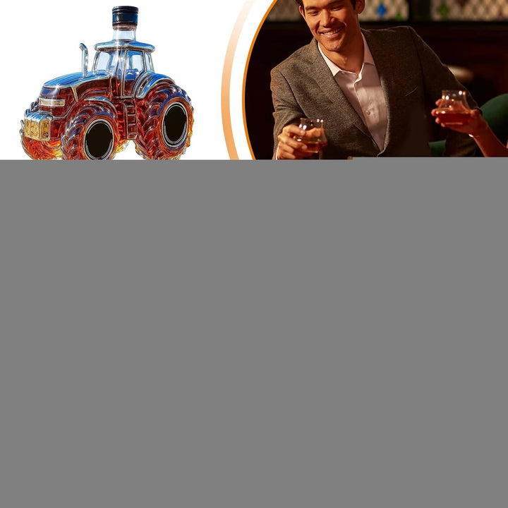 Whisky Glasflaschen - 300ml Traktor Design Getränkebehälter,Spirituosen Karaffe Flasche,für Familien
