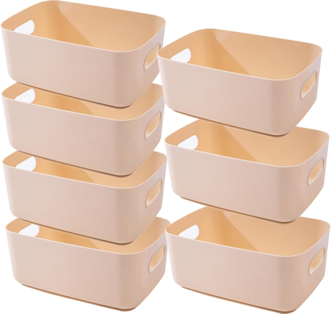 NCRGB 7 Gross Aufbewahrungsbox Kunststoff Aufbewahrungskorb mit Griffen 30×20×12cm,Badezimmer Küchen