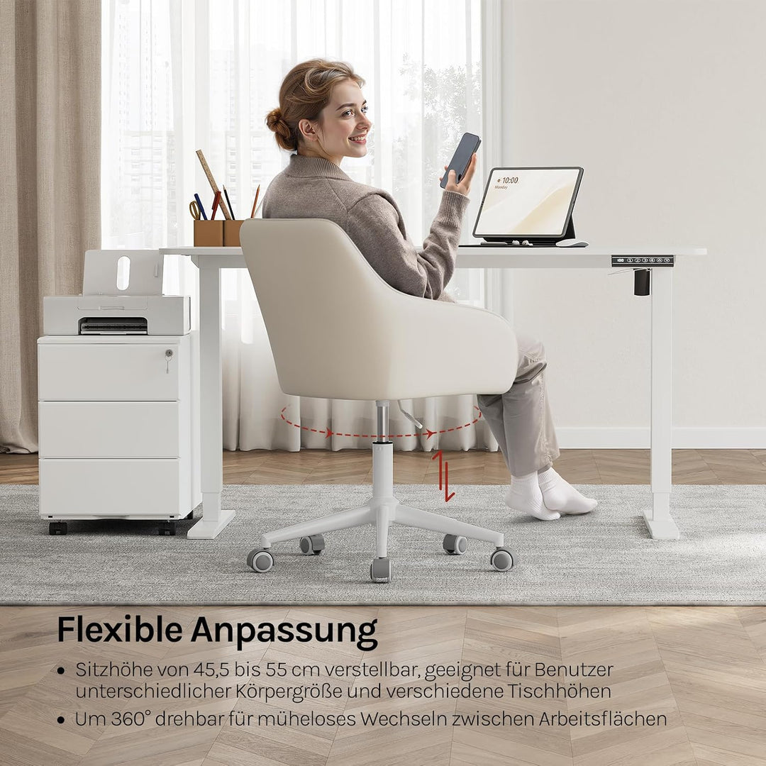 WOLTU Homeoffice Stuhl, Schreibtischstuhl, Drehstuhl, Schminkstuhl, höhenverstellbar, 150 kg belastb