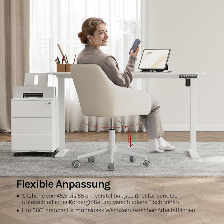 WOLTU Homeoffice Stuhl, Schreibtischstuhl, Drehstuhl, Schminkstuhl, höhenverstellbar, 150 kg belastb