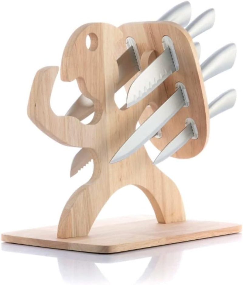 InnovaGoods® Holzmesser-Set Spartan, 7-teilig, schneidet Lebensmittel präzise und sicher, hochwertig