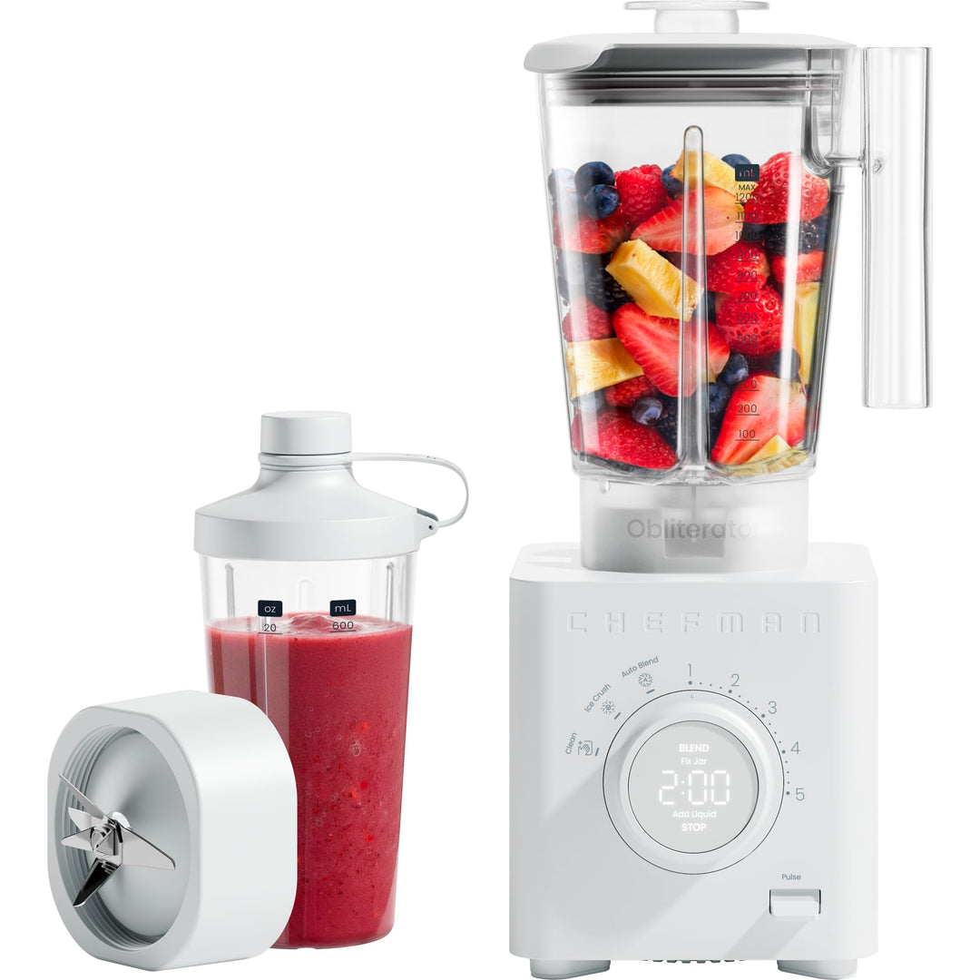 Chefman Obliterator 1.2L Standmixer für Smoothies, 1350W Motor zum Zerkleinern von Eis, Nüssen und g