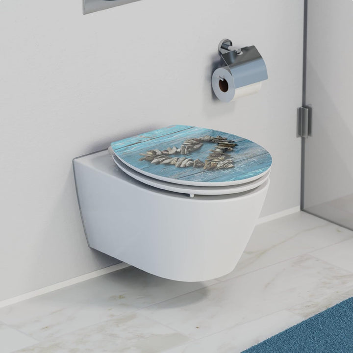 SCHÜTTE 80540 HG MDF-Holzkern High Gloss WC-Sitz SHELL HEART mit Absenkautomatik, Motiv, Shell Heart