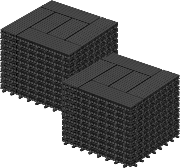 Laneetal WPC Fliesen 22er Set für 2 m², Balkonfliesen 30x30 cm, Terrassenfliesen Klicksystem, Klickf