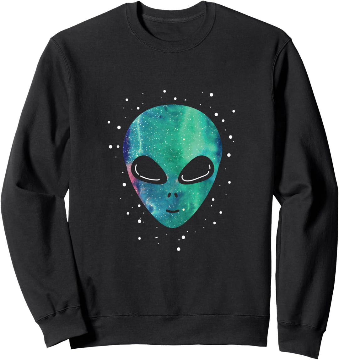 Alien Kopf Sternennachthimmel Geschenk Fun Sweatshirt