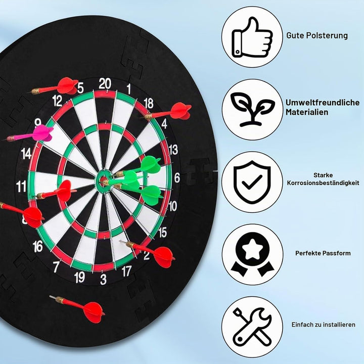 Dart Schutzring – Dartboard Surround für Ø 45 cm Dartscheibe – Dartscheibe Rundum Schutz &amp; Dartwand
