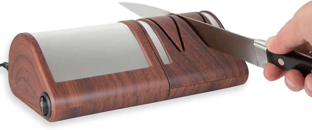 FISHTEC Elektrische Messerschleifmaschine - Schärfen + Polieren in 2 Etappen - Metall oder Keramik -