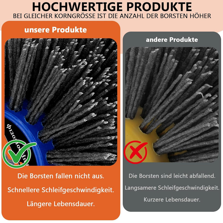 Nylonbürsten #80 Körnung| 120x100mm Schleifbürsten| Polierbürste zum Holzverarbeitung| Bürste für Sa