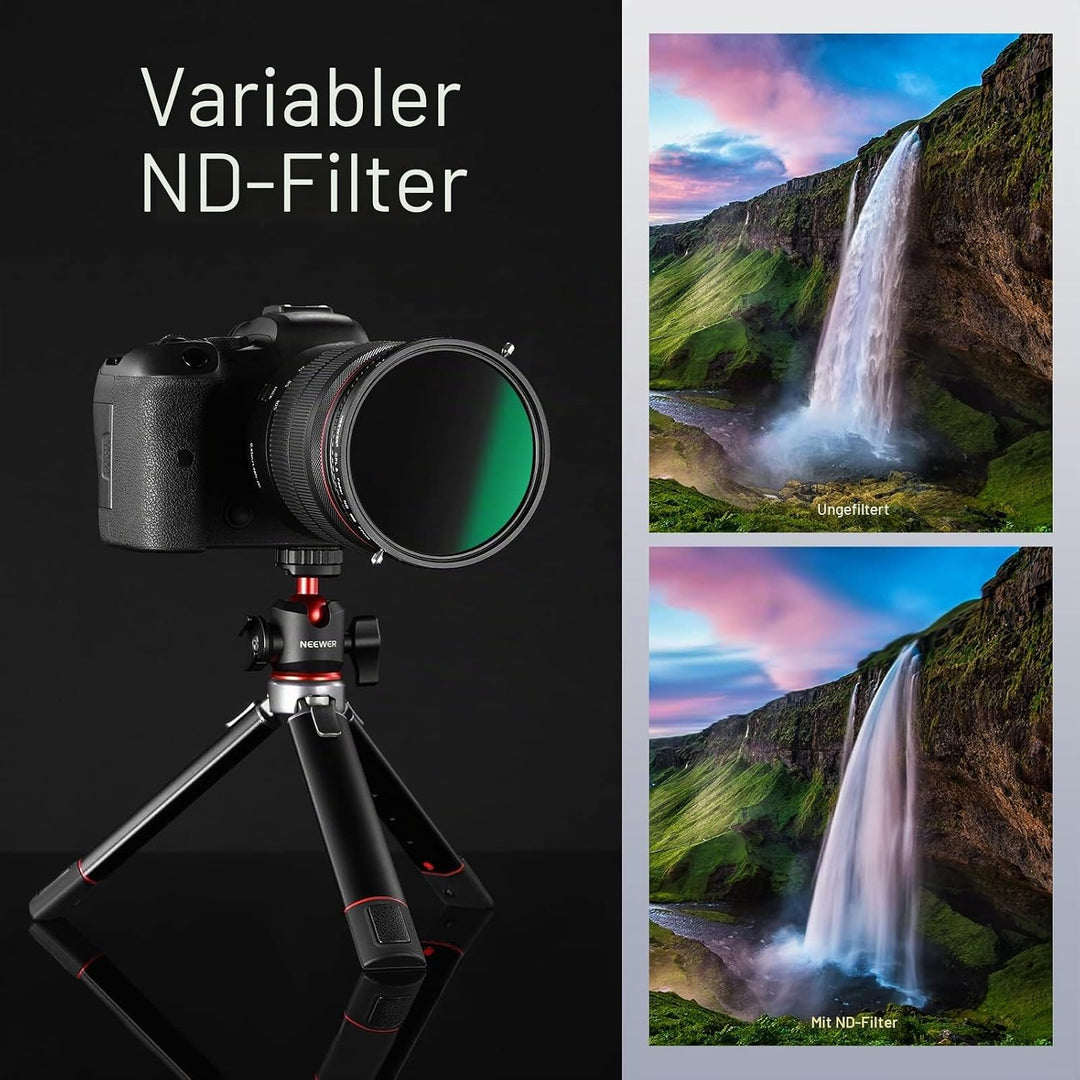 NEEWER 2 in 1 55mm Variable ND Filter ND2-ND32&amp;CPL (Zirkular Polfilter) No X Cross Variabel Graufilt