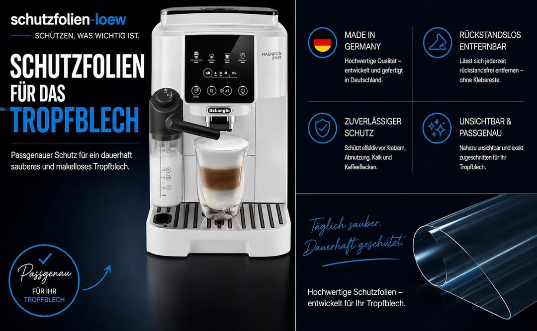 5 x Schutzfolie für Tassenablage DeLonghi Magnifica Start 220.20 | 220.31 | 220.50 | 220.60 | 222.60