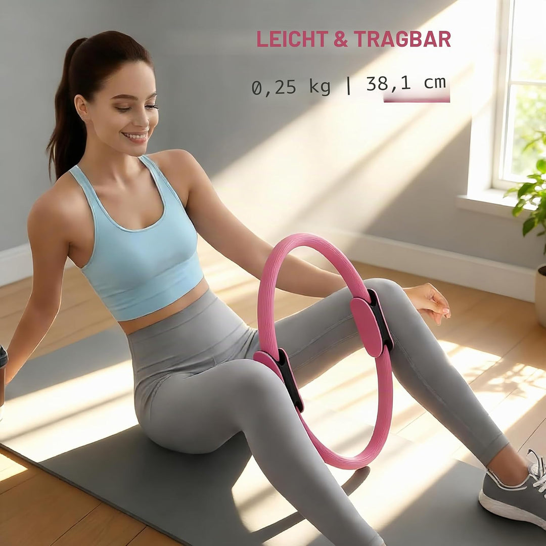Generisch Essential Pilates Workout Kit für Frauen - Enthält Pilates Ring, 25cm Yoga Ball, Booty Ban