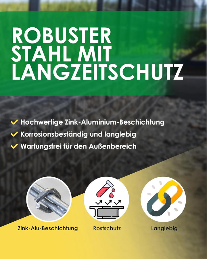Zaundirekt I Einzelnes Gabionengitter I 100x50cm I Steinkorb I Steingabione I Gabione I Mauer I Wand