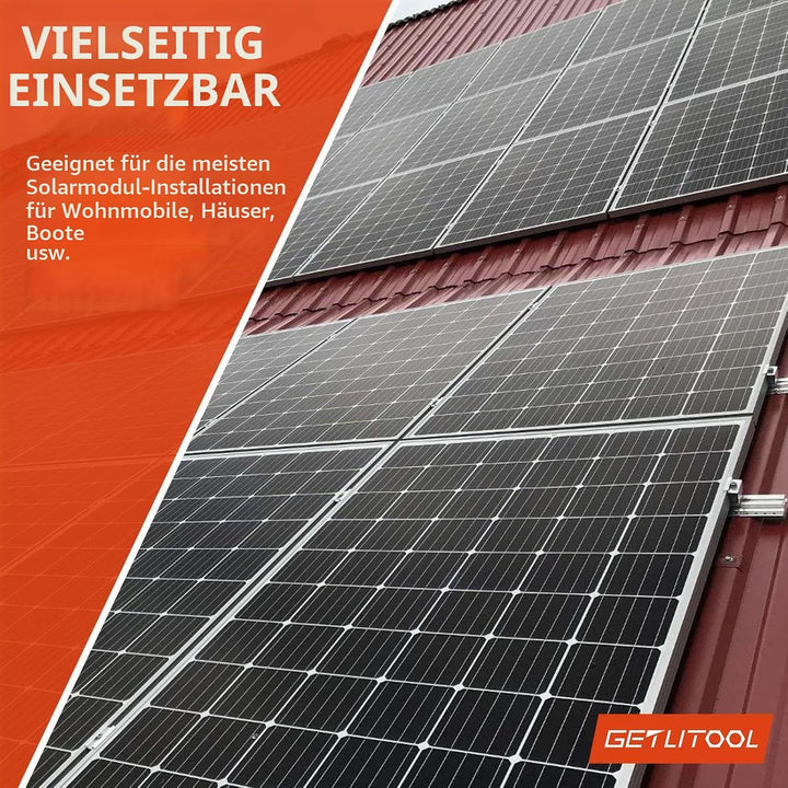 GETLITOOL Solarmodul Halterung 35mm Endklemme Kit, 10x Solarpanel Z Halterung Randklemme für Photovo
