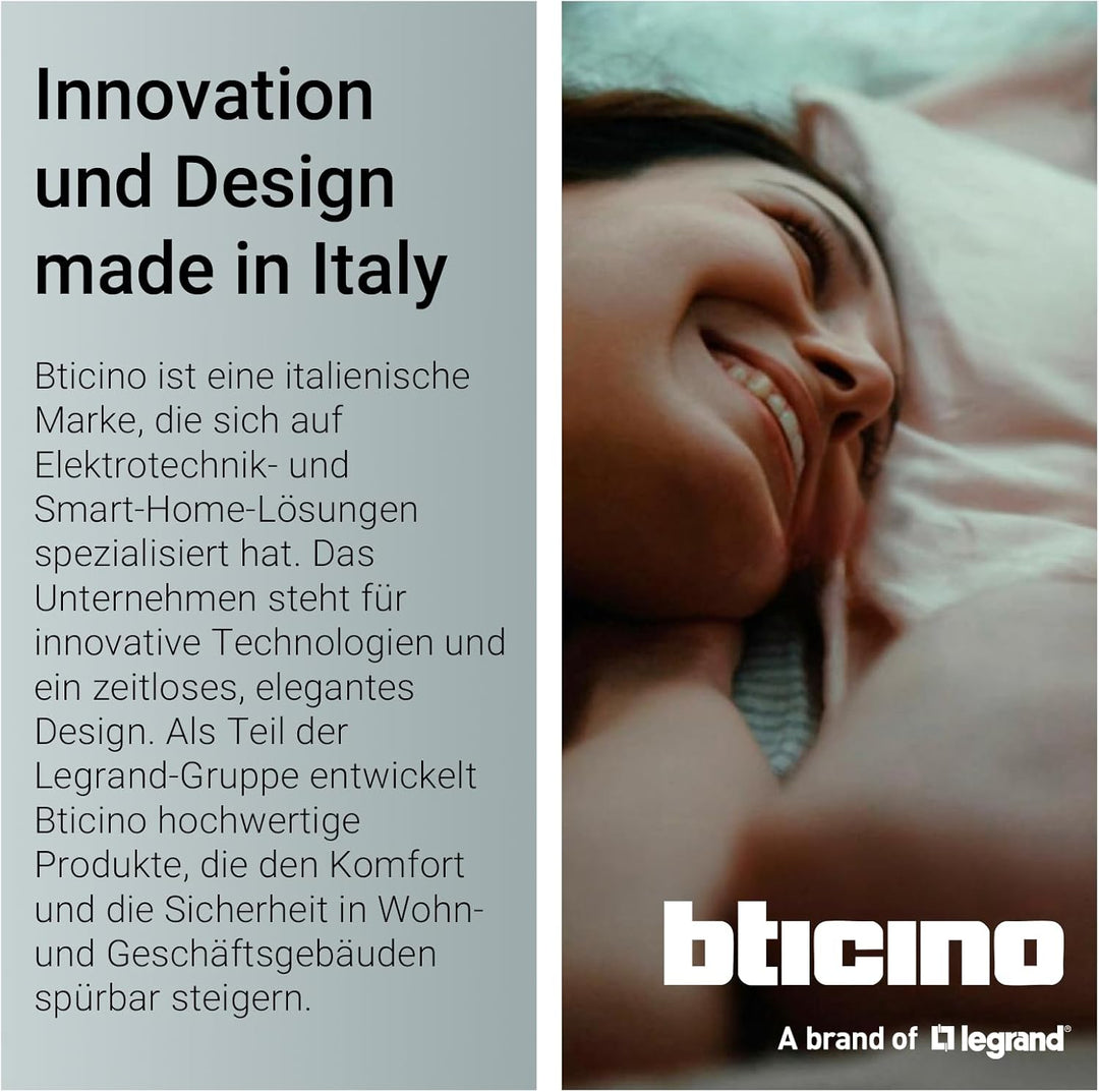 BTICINO, Classe 300EOS with Netatmo in Schwarz, erste smarte Wi-Fi-Video-Innenstelle mit integr. Ale