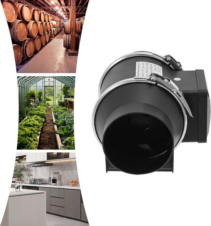 Luftventilator, 100 mm, 35 W, 220 m³/h, 2600 U/min, Schwarz