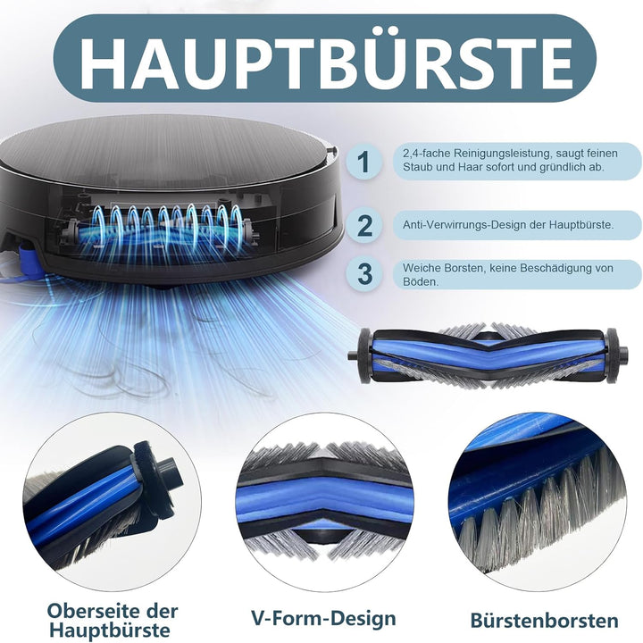 Zubehör für ECOVACS DEEBOT X11 OMNICYCLONE, X11 PRO Omni, X9 PRO Omni Staubsauger, 2 Hauptbürste, 2