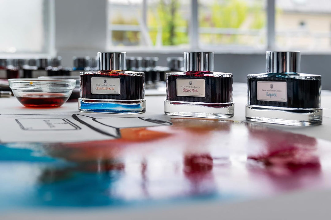 Graf von Faber-Castell 141003 Tintenglas Füllfederhalter und Kugelschreiber, steingrau