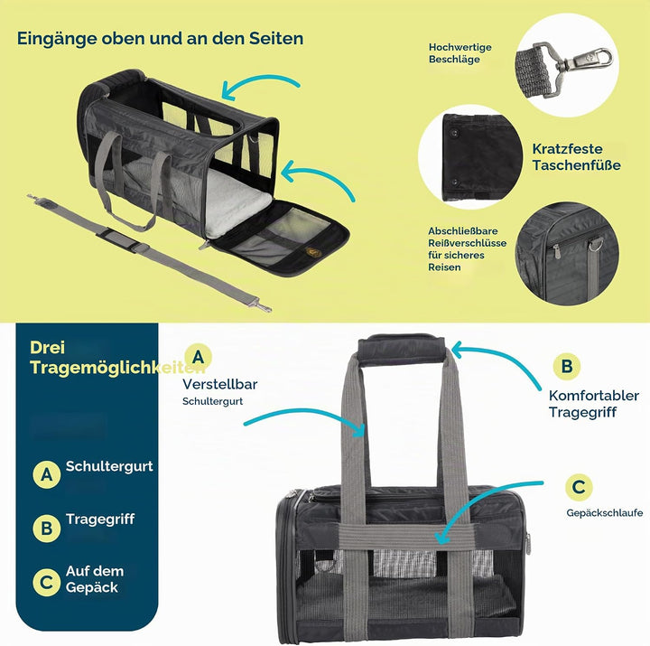 Sherpa Original Deluxe Transportbox für Haustiere, von Fluggesellschaften zugelassen und garantiert