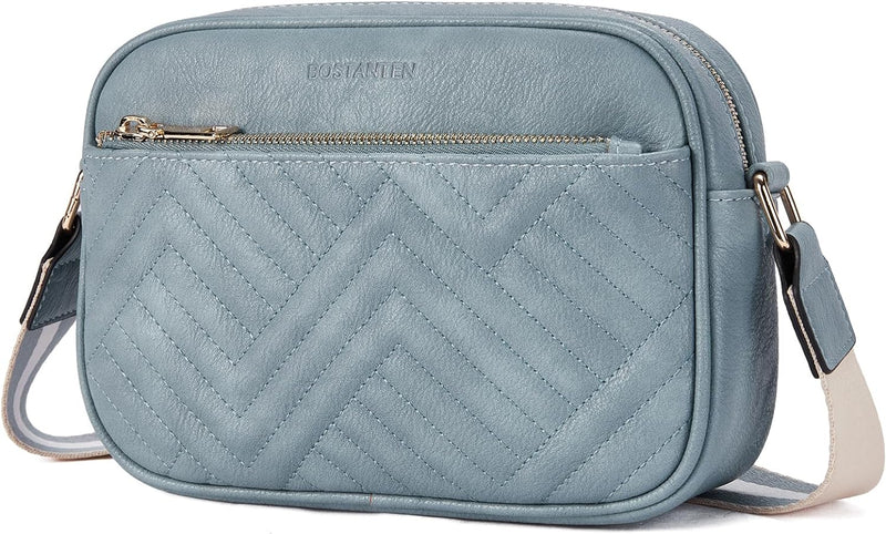 BOSTANTEN Damen Handy Umhängetasche, Crossbody Bag mit verstellbarem Breiter Gurt, PU Leder Gesteppt