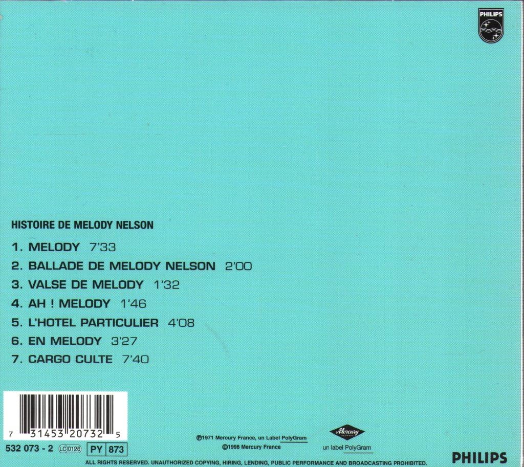 Histoire de Melody Nelson, Audio-CD