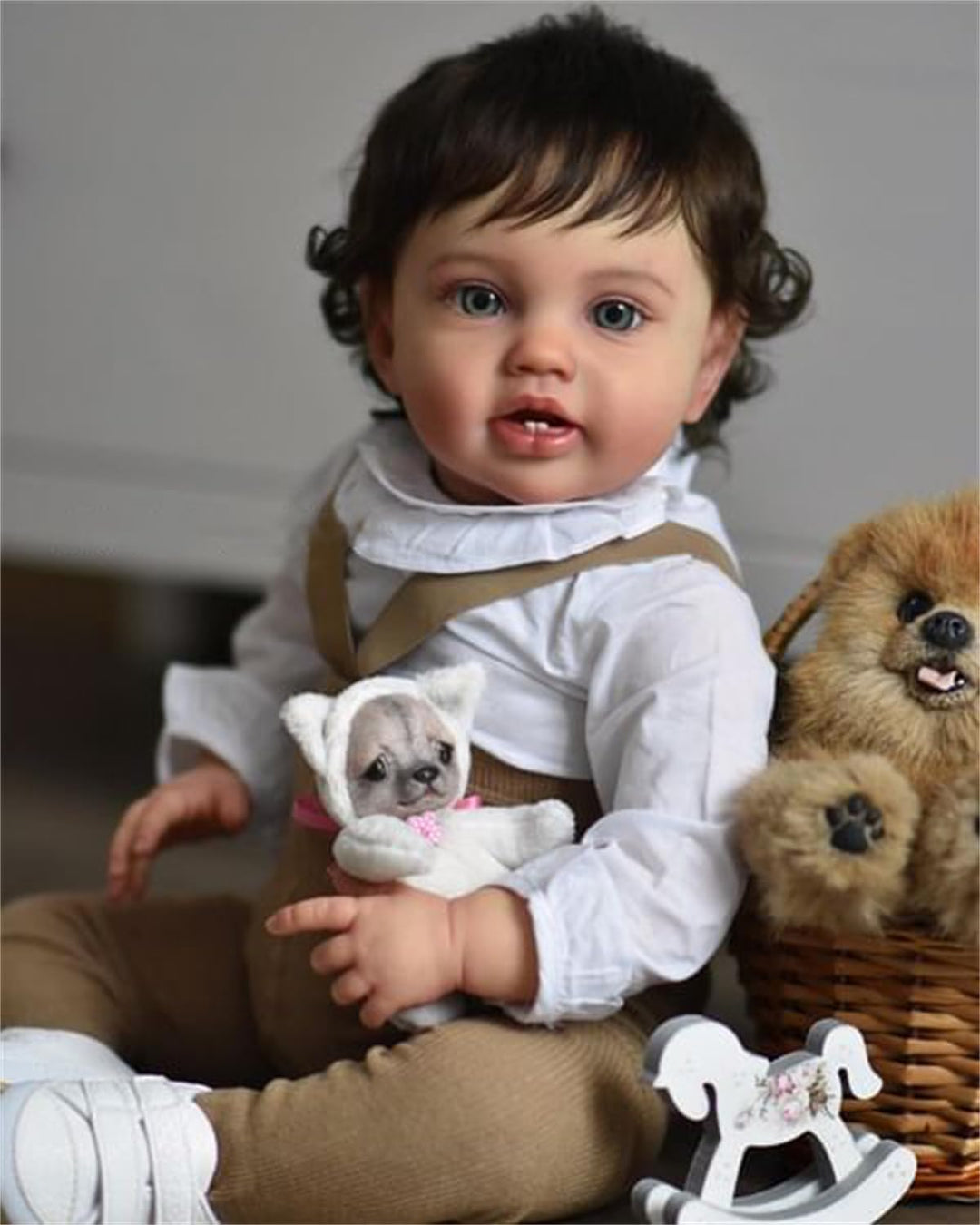 Zero pam Reborn Baby Junge-60CM Grosse Grösse Echte Baby Puppe Mit Haar Lebensechte Babypuppen Wie E