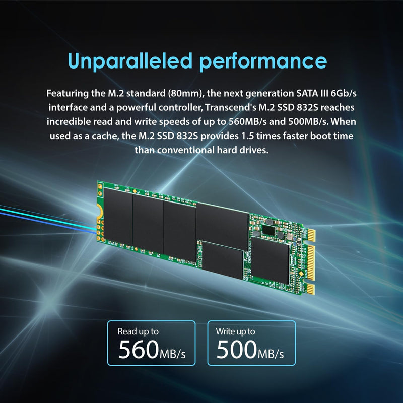 Transcend 1TB SATA III 6Gb/s MTS832S 80 mm einseitig bestückt M.2 SSD 832S Solid State Drive TS1TMTS