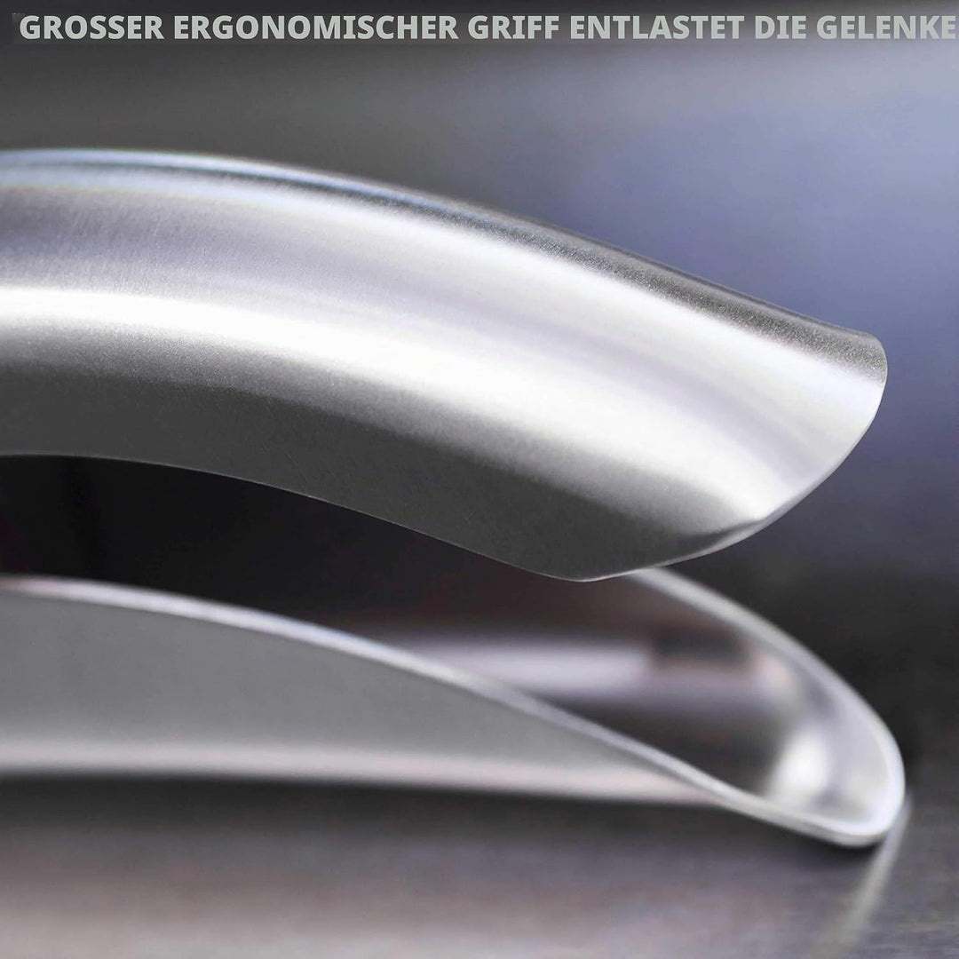 MANNKITCHEN Edelstahl Knoblauchpresse - Robust, Professionelle Qualität, Doppelhebel-Unterstützt Mit