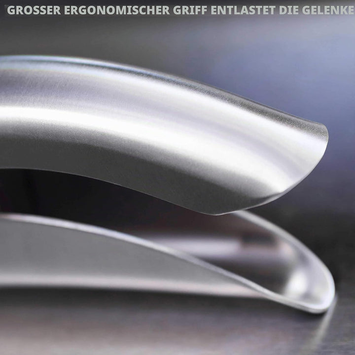 MANNKITCHEN Edelstahl Knoblauchpresse - Robust, Professionelle Qualität, Doppelhebel-Unterstützt Mit