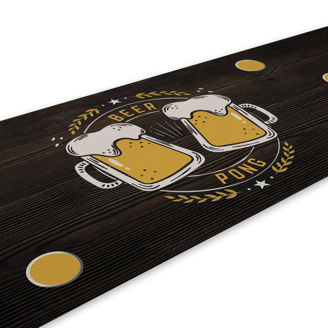 younikat Beer Pong Spielfeld-Matte I 180 x 60 cm I Bierkrug Design I Trinkspiel I Party-Spiele und G