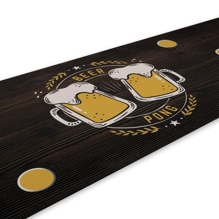 younikat Beer Pong Spielfeld-Matte I 180 x 60 cm I Bierkrug Design I Trinkspiel I Party-Spiele und G