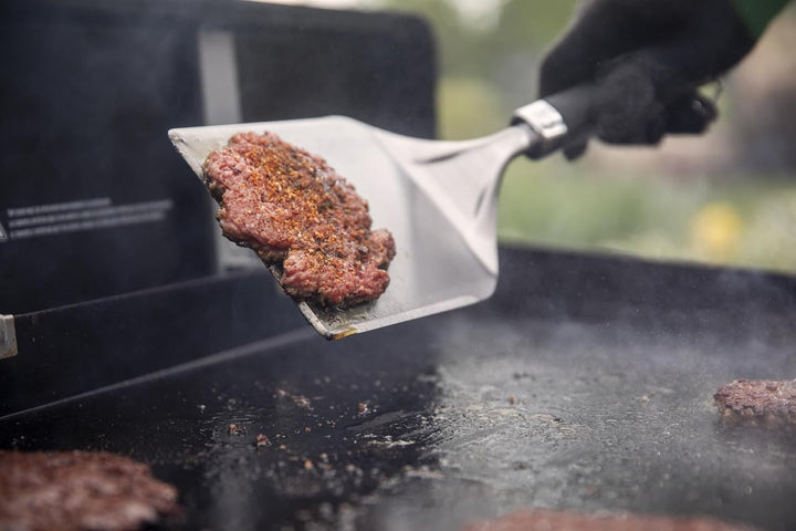 Weber Smashed Burger Set/besteht aus Burger Presse, Wender und 2X Gewürzstreuern, aus Edelstahl - Si