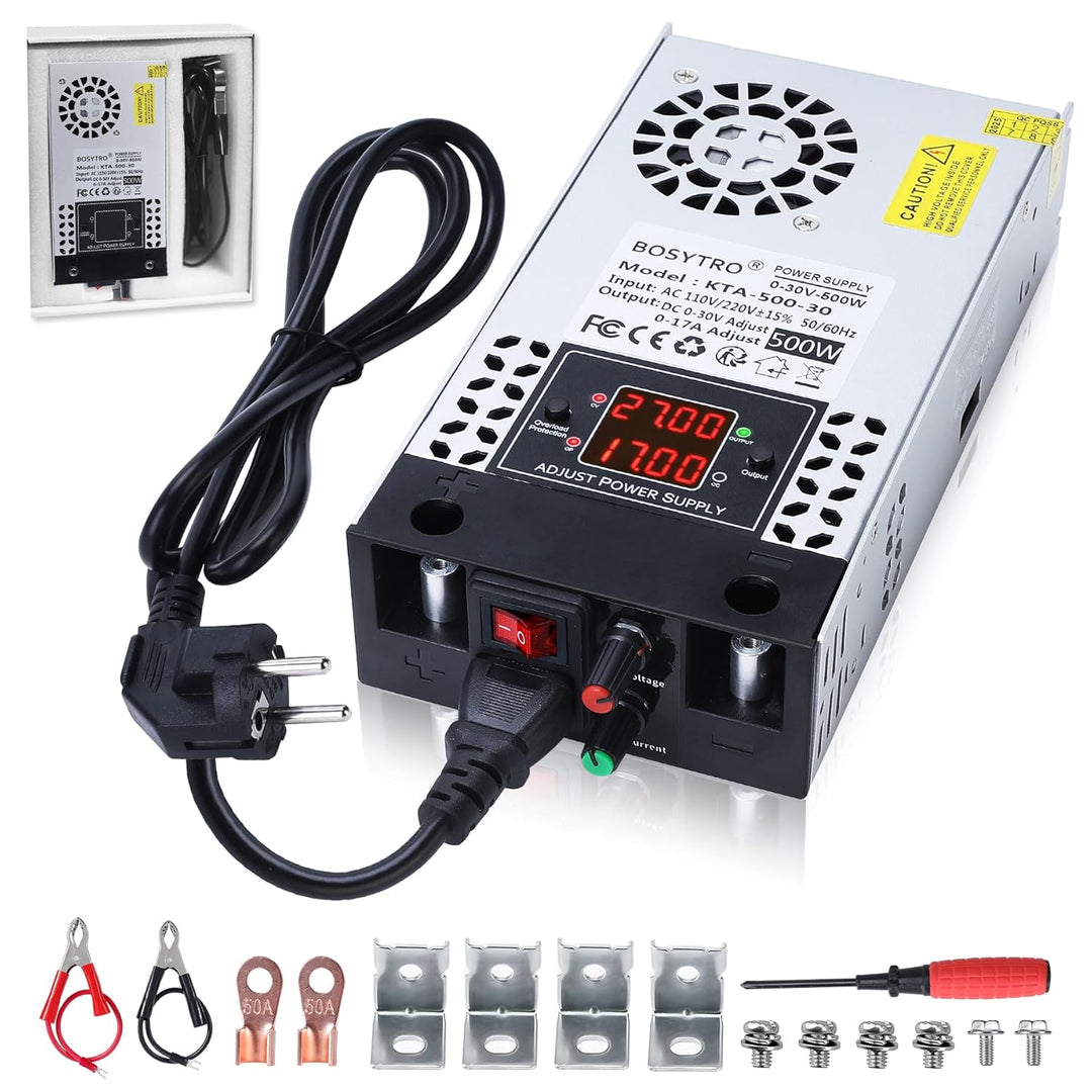 Upgraded Einstellbar Netzteil 0-30V 0-17A 500W Schaltnetzteil Trafo 230v auf 12V 24v 30V Transformat