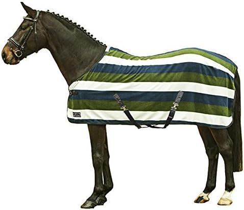 HKM 550819 Abschwitzdecke fashion stripes mit Kreuzgurt, L dunkel / Steinkohle 155, dunkel / Steinko