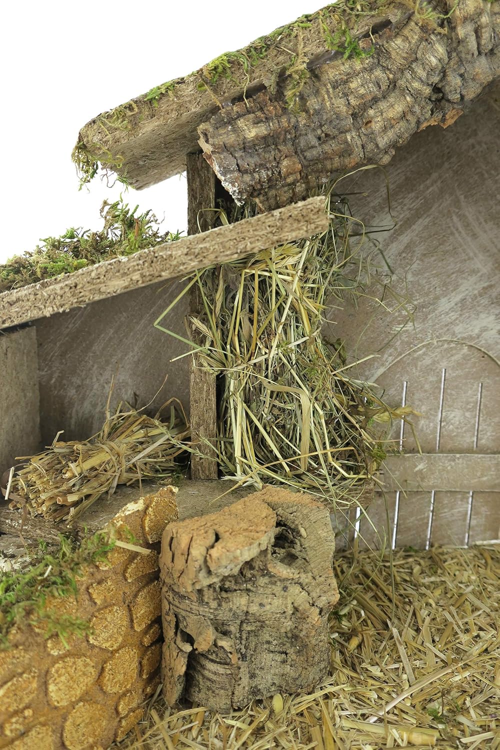 BERTONI Weihnachtskrippe aus Kork/Moos aus Holz, Mehrfarbig, Einheitsgrösse