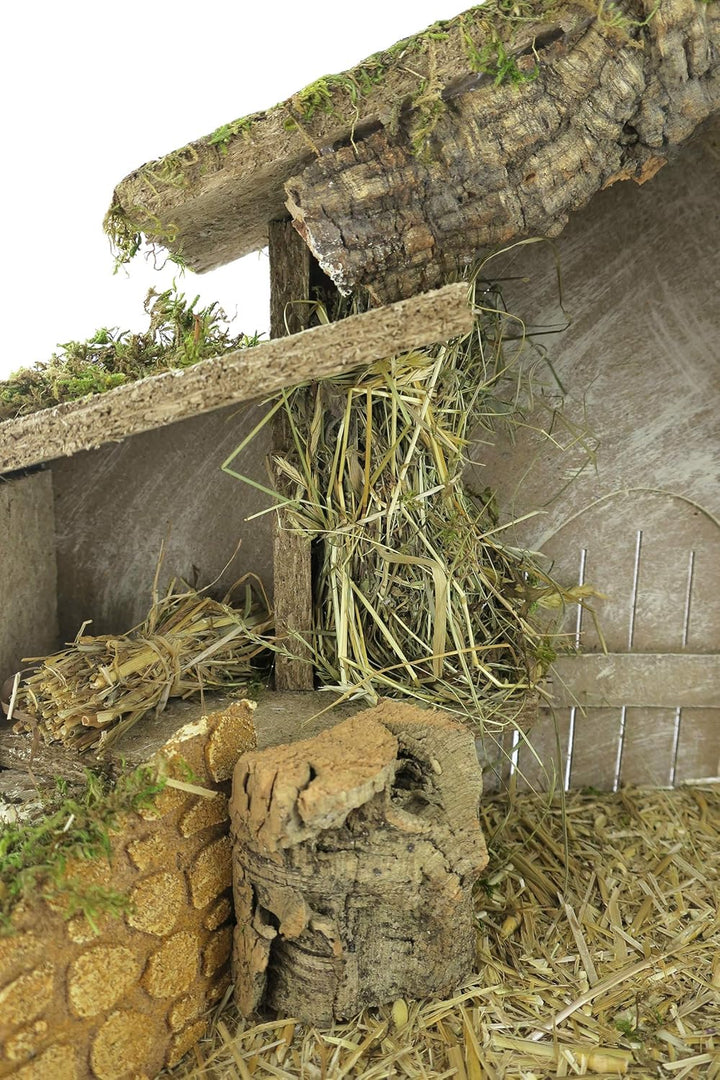 BERTONI Weihnachtskrippe aus Kork/Moos aus Holz, Mehrfarbig, Einheitsgrösse
