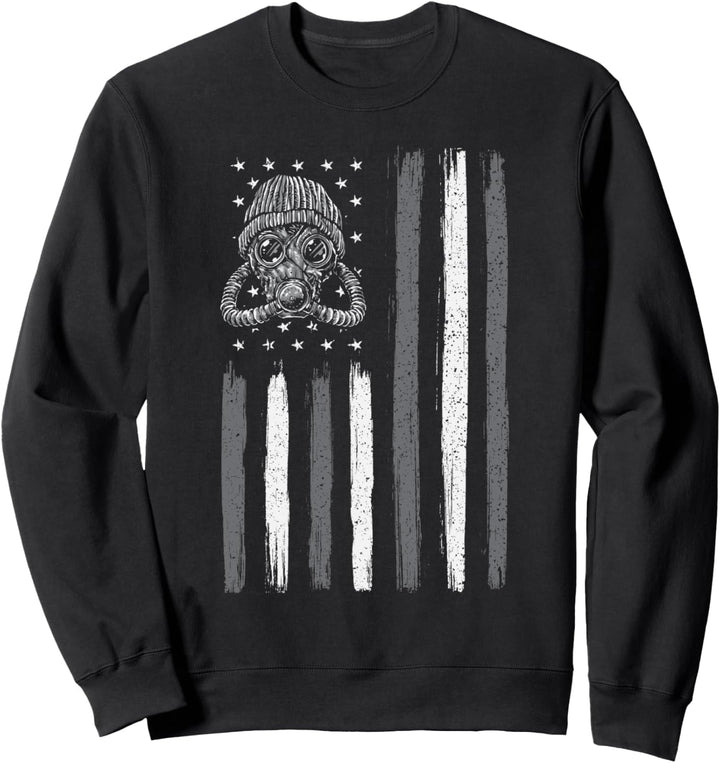 Gas mask american flag - prepper and survivalist gift Sweatshirt