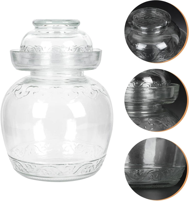 YARNOW Pickle Kit Glasg?Rung Crock Gro?e Kapazit?t Gurkenglas mit Wasserdichtung Airlock Deckel Klar
