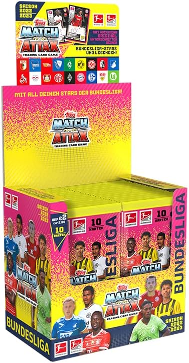 Topps Bundesliga Match Attax Fussball-Sammelkarten 2022/23 - Display Box Full Box