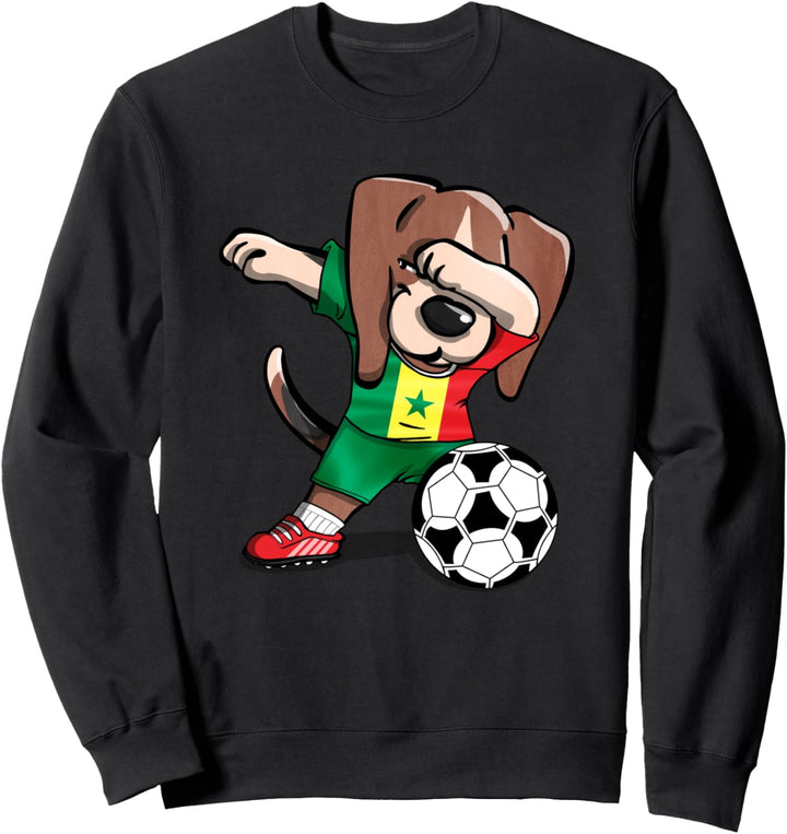 Tupfen Beagle Dog Senegal Football - Senegalesische Flagge Sweatshirt