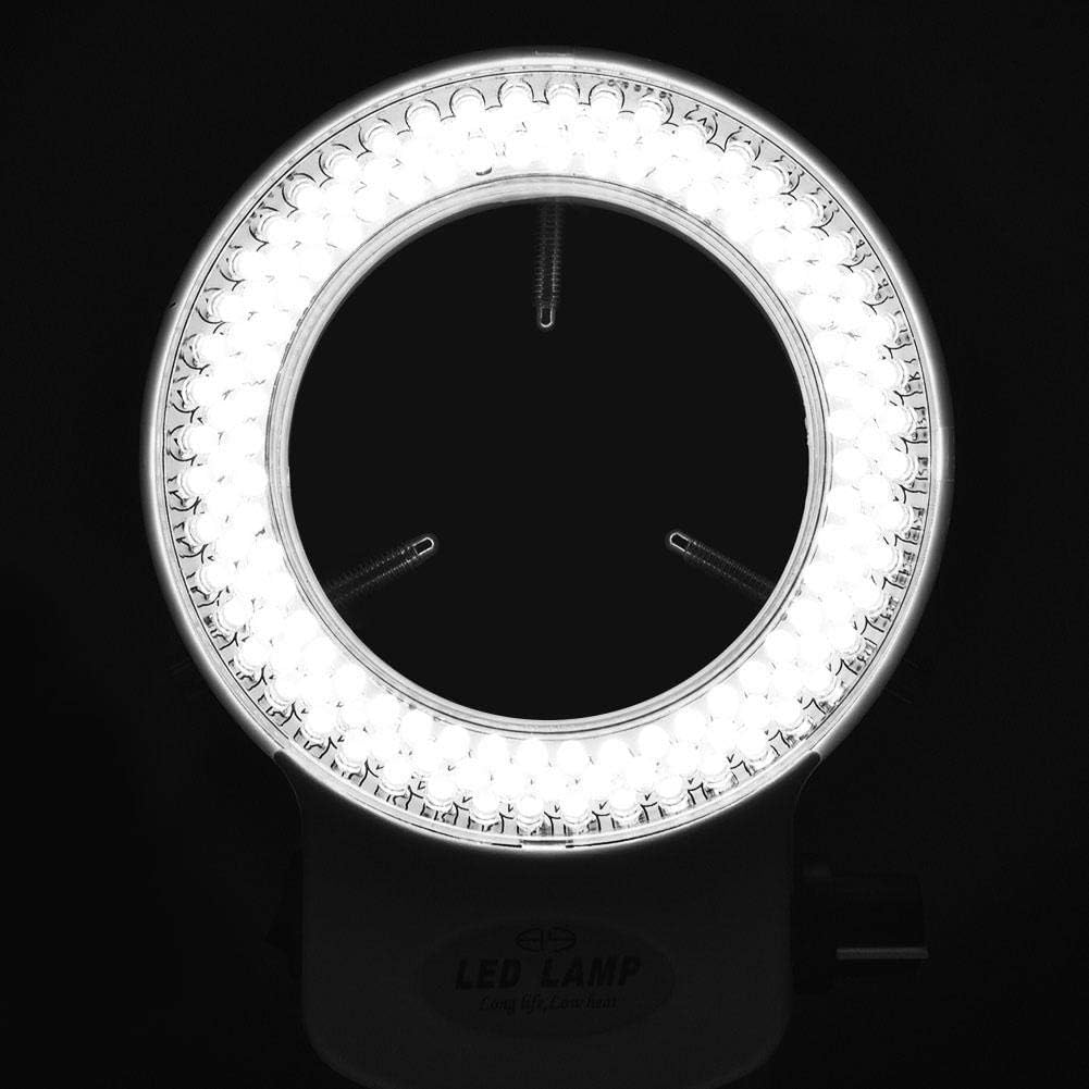Dpofirs Mikroskop LED Licht, Mikroskop Kamera 144 LED Perlen Lichtquelle Helligkeit einstellbar Ring